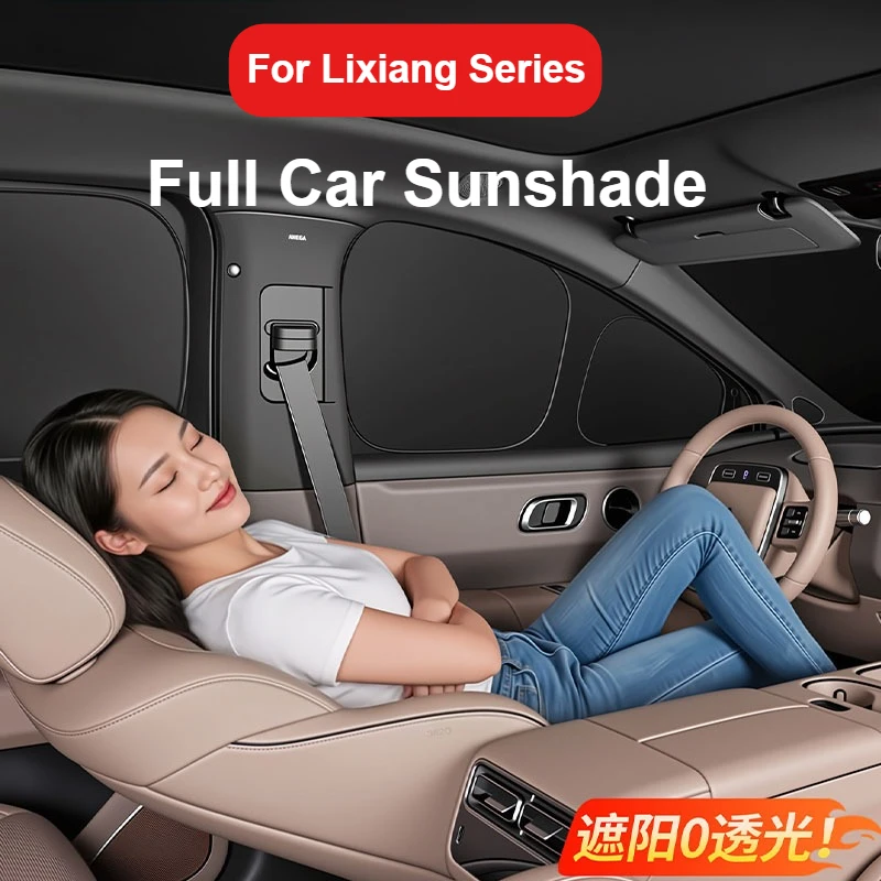 

For Li Lixiang i6 i8 L6 L7 L8 L9 Full Car 8pcs Sunshade Window Front Rear Glass Heat Insulation Opaque Privacy Sunshade Curtain
