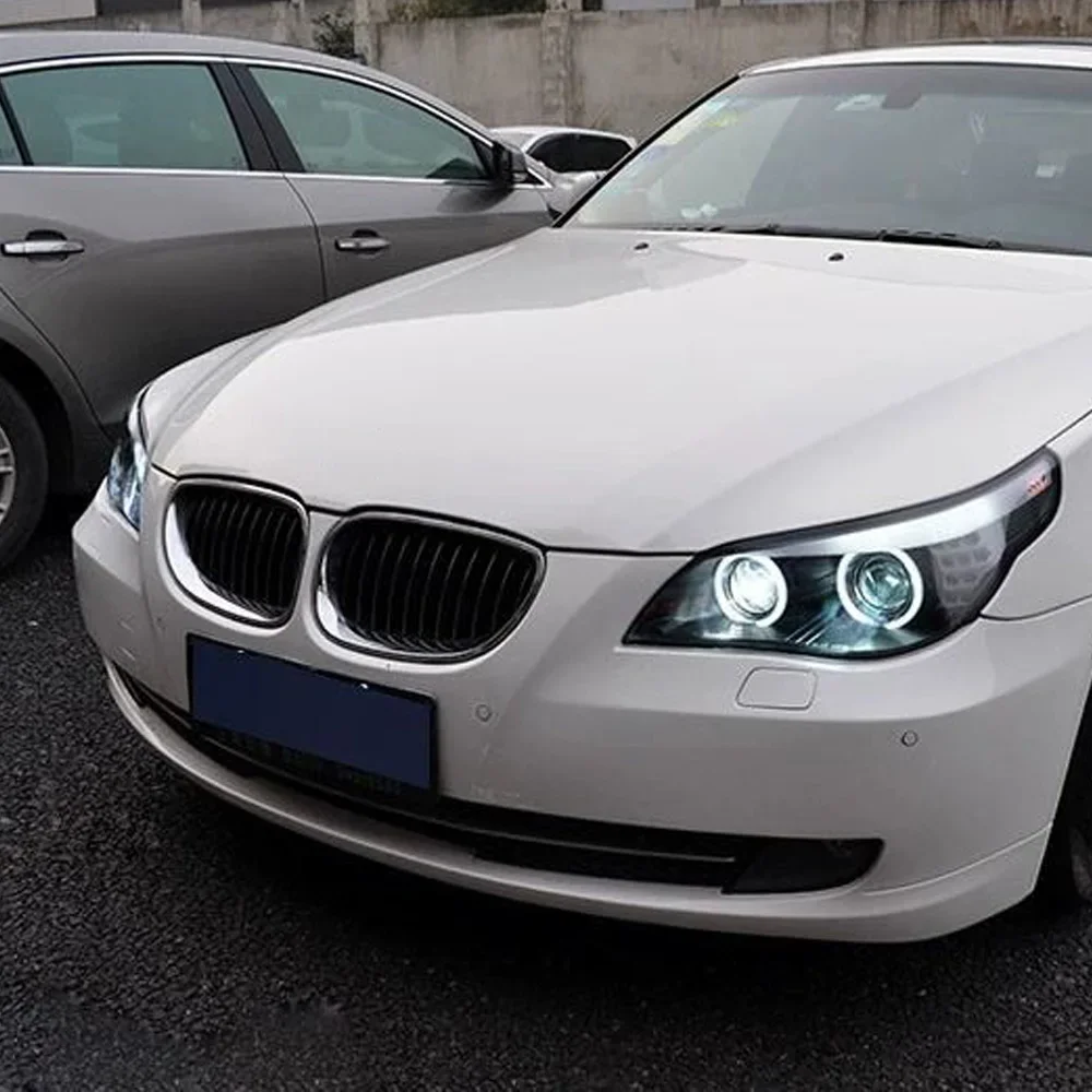 

Для BMW 5 серии E60 520 523 2003-2010, обновленная сборка автомобильных фар, эффект запуска, светодиодный объектив проектора, автомобильные инструменты, аксессуары