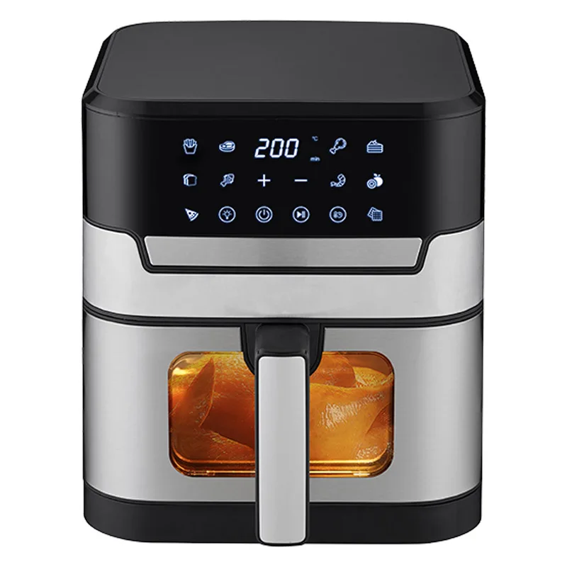 

OEM 8L Цифровая фритюрница с видимым окном Маленькая кухонная техника Красочный дисплей Нержавеющая сталь