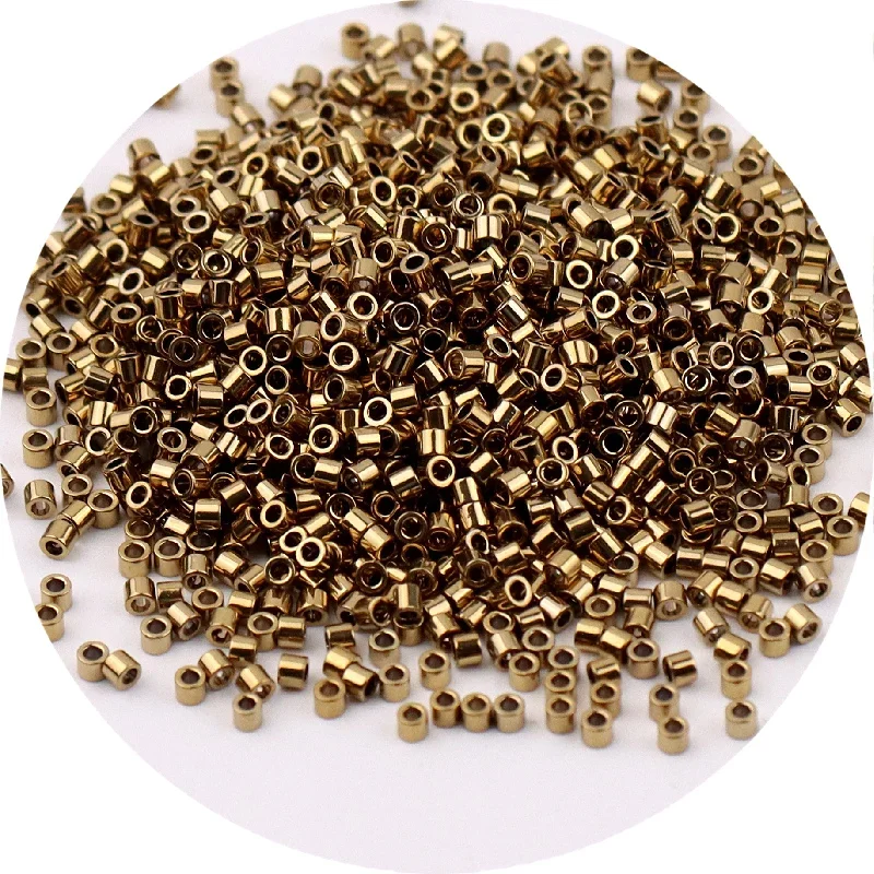 1680Pcs 11/0 1.3x1.6mm Metallic Bronze Glass Beads Coffee Gray Glass Seedbeads For DIY Jewelry Making Ornaments Accessories