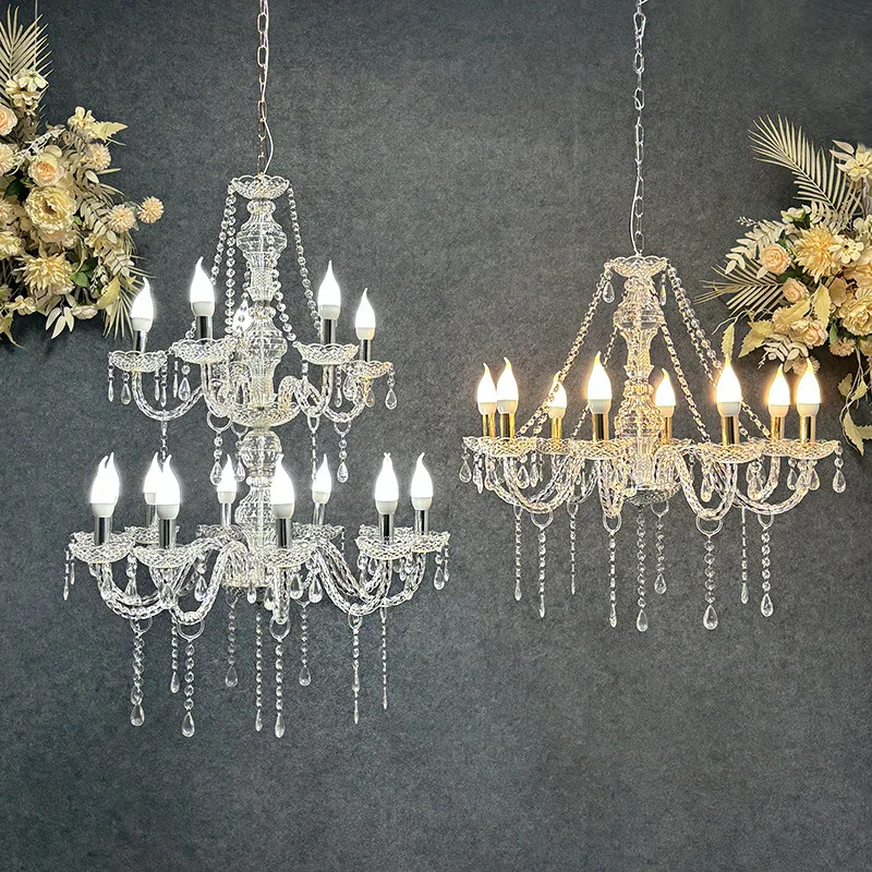New wedding acrylic chandelier, ceremony pavilion, wedding hall photo area, ceiling decoration wedding stage prop chandelier