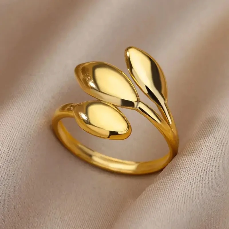 316L Stainless Steel Rings for Women Vintage Gold Color Geometric Ring Female Male Luxury Aesthetic Jewelry Accessories Gifts