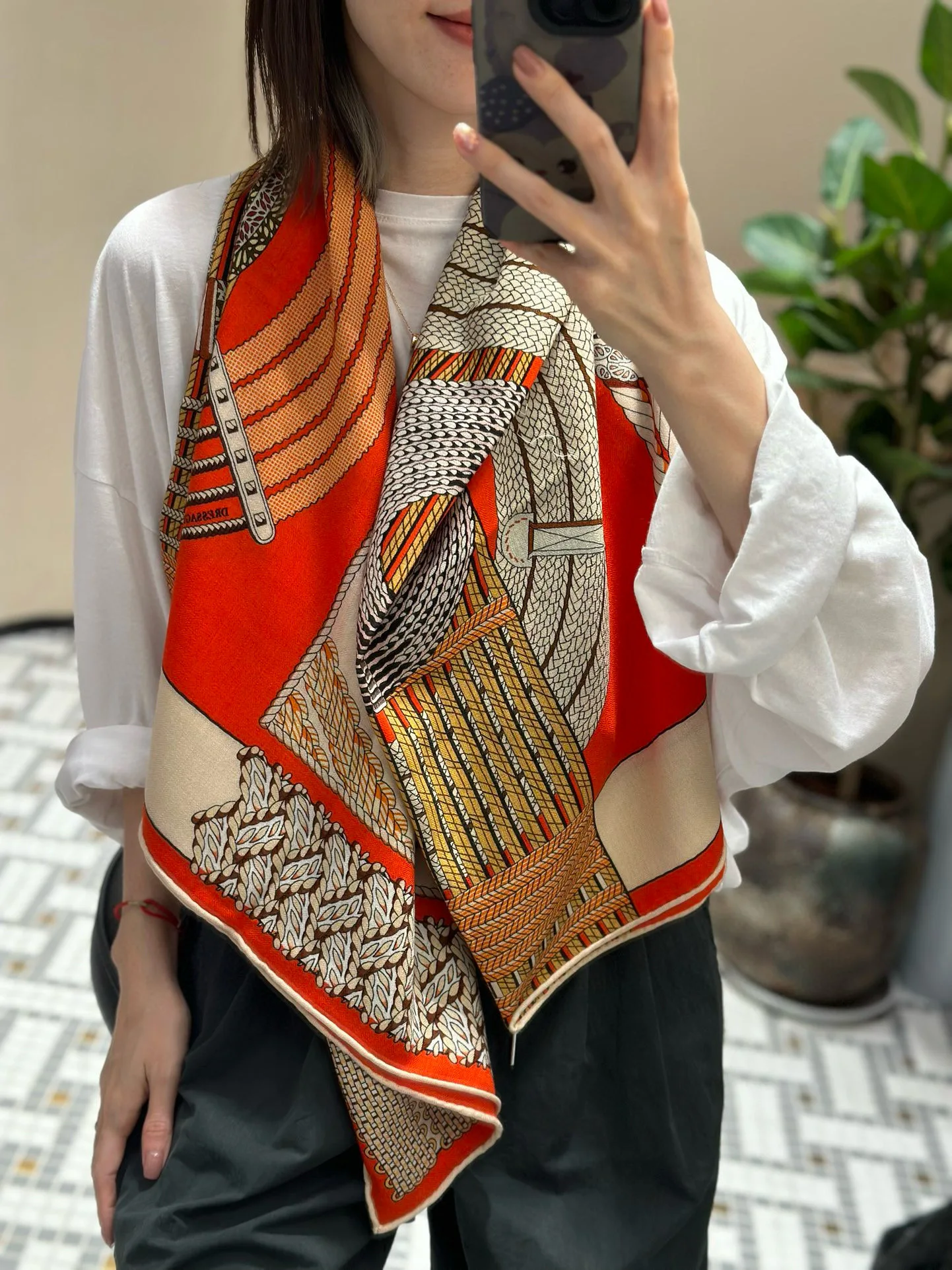 Dressage Tressage Luxury Brand Cashmere Silk Scarf140 Pashmina Print Shawl Stole Cape Gift