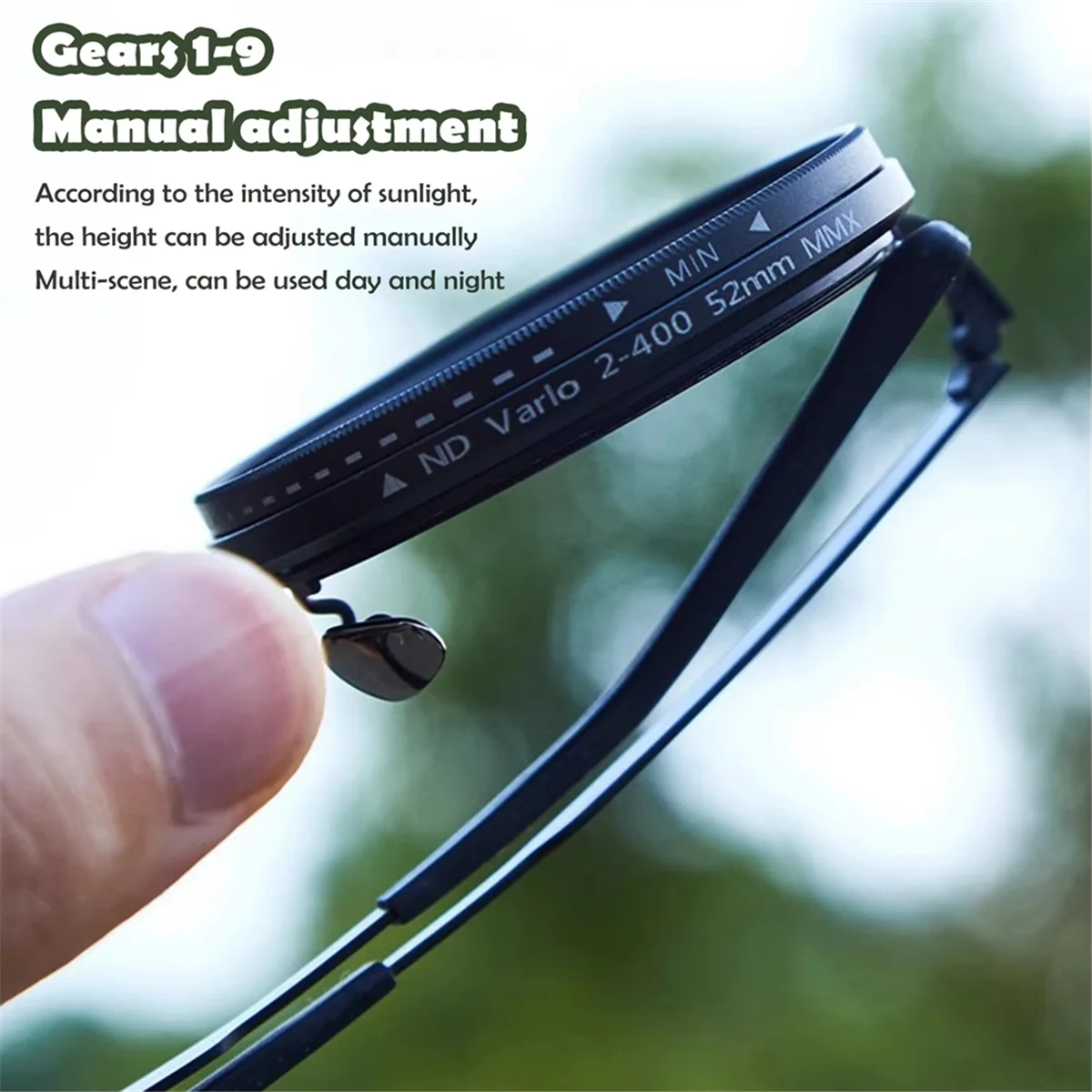 

Reliable! Adjustable Sunglasses 1-9 Gears Rounded Polarized Glasses with ND Filter Lenses Retro Glasses Unisex Vintage Eyeglasse