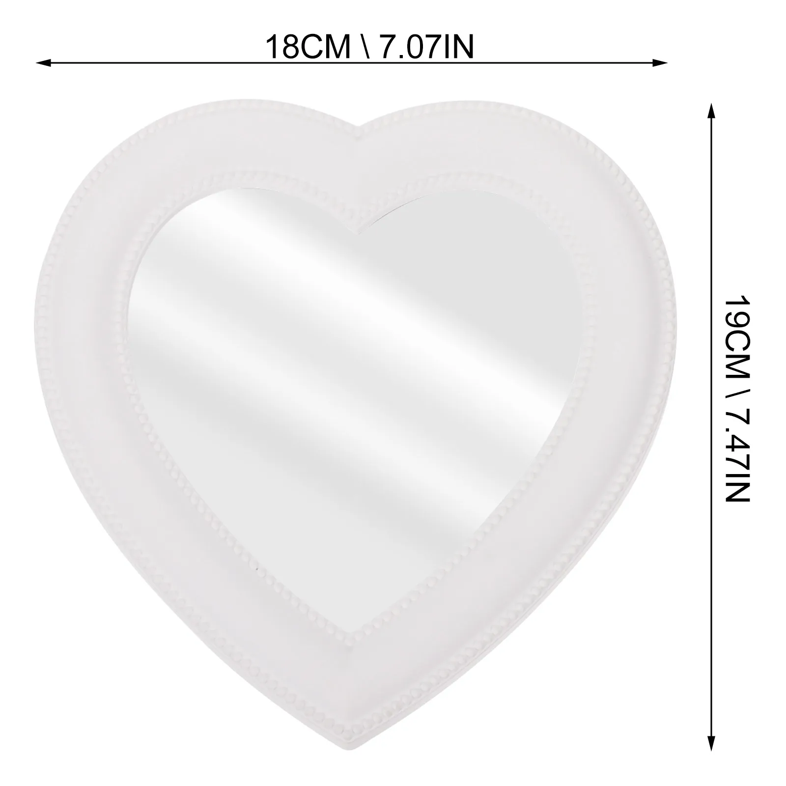 1Pcs Love Heart-Shaped Makeup Mirror Wall-Mounted Desktop Dual Use Clear Reflection Exquisite Dresser Mirror Women Gift