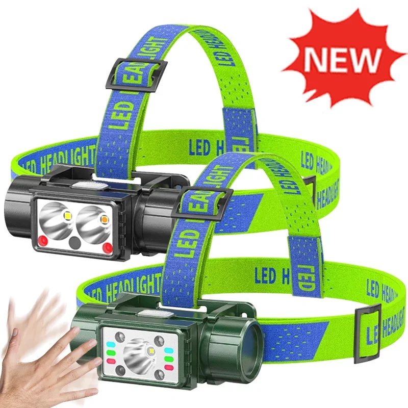 

LG-08 USB C Rechargeable COB Headlamp,1200mAh Battery,Motion Sensor Lighting Head Flashlight for Outdoor Camping Fishing Running