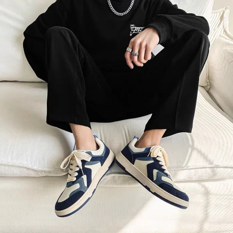 2023 Men's Vulcanized Shoes Fashion Platform Shoes Outdoor Casual Sneakers Men Street Skate Shoe Lace-up Shoes Zapatillas Hombre