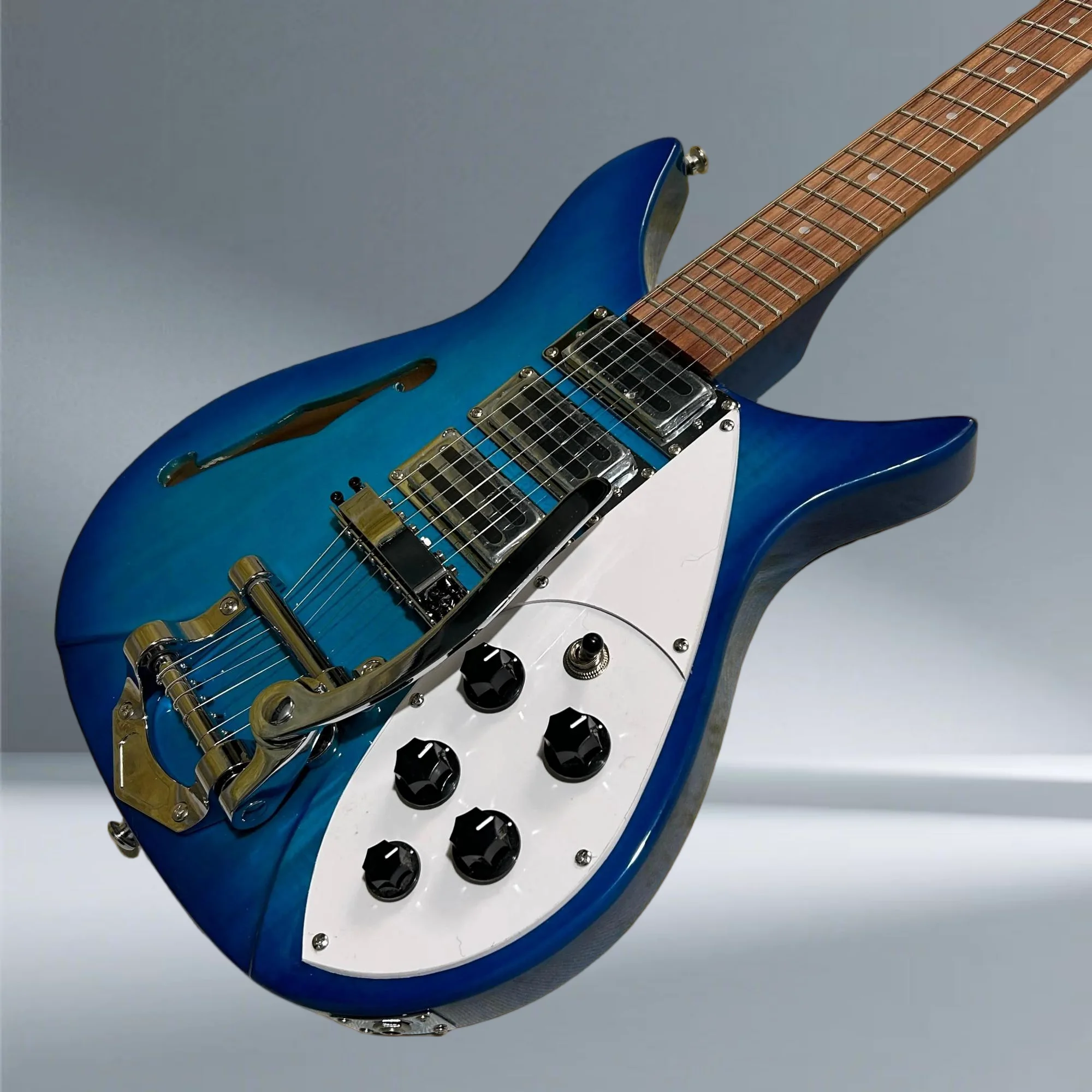 Guitars 325 Model, Semi Hollow,Transparent Blue Version, 527mm Scale Length, F Holes, 34 Inches 2026