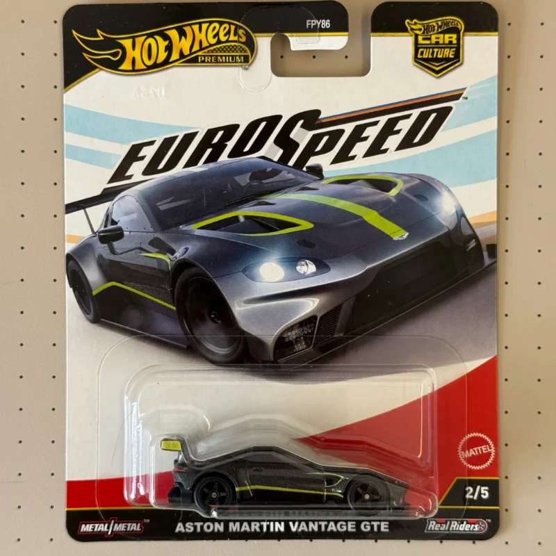 Hot Wheels Premium Car Culture Euro Speed Aston Martin Vantage Gte Diecast Car Model Collectible Alloy Vehicle Display Toy Gift