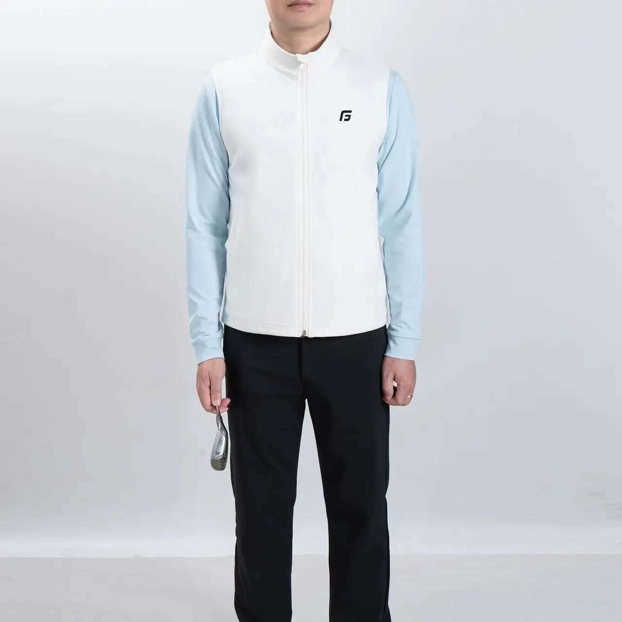 Men's Golf Vest Top Spring Autumn Slim Fit Fleece Lined Sports Jacket Outerwear Shirt for Men