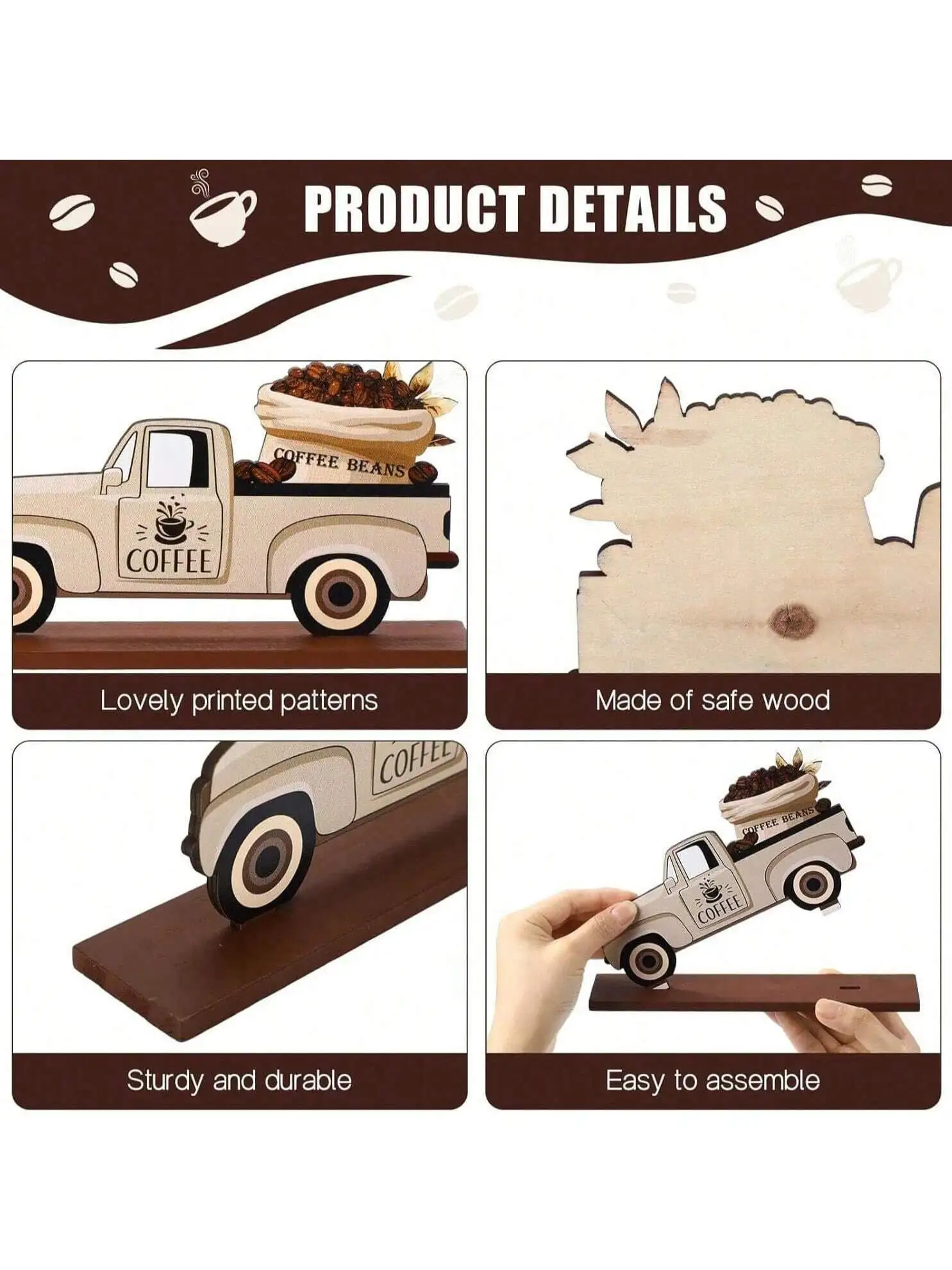 5 PC Decoration Dwarf old Man Set Coffee bar Tabletop decoration Coffee tabletop decoration Farmhouse coffee bar wooden logo
