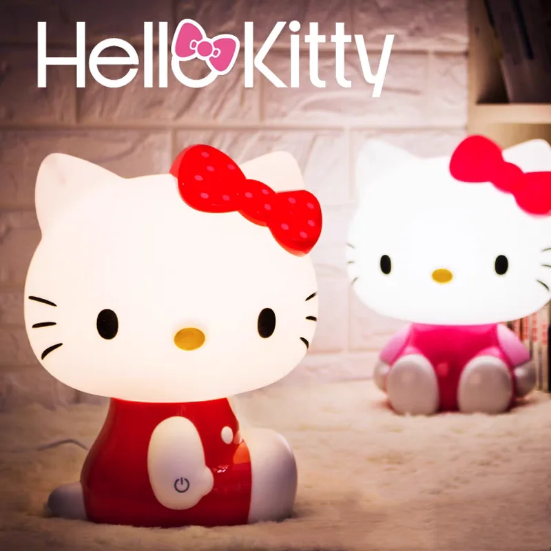 

Sanrio Kawaii Anime Hello Kitty Touch Night Light 3 Speed Adjustment Sleep Eye Protection Lamp Cartoon Luminous Gift Decoration