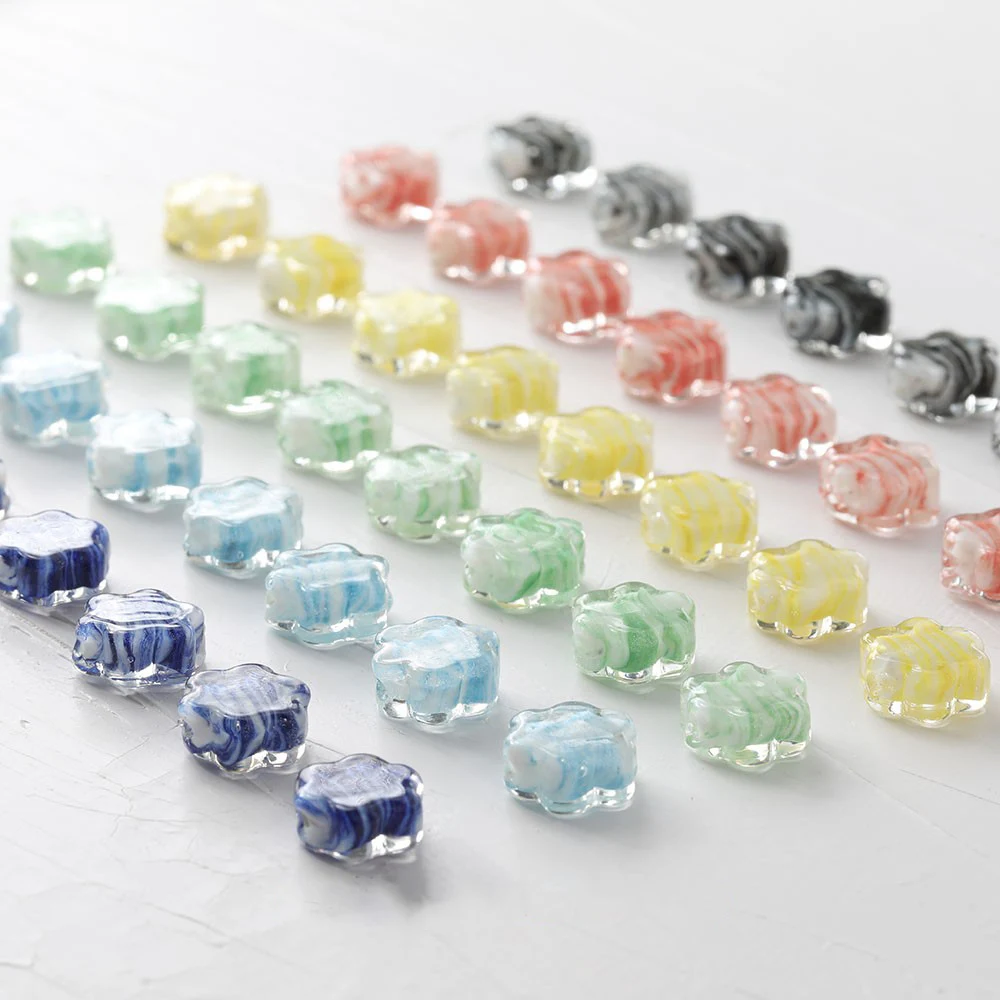 4 Stuks Glazuur Glas Bloemen Diy Rechte Gat Kraal Ketting Armband Diy Maken Benodigdheden Sieraden Materiaal Accessoires