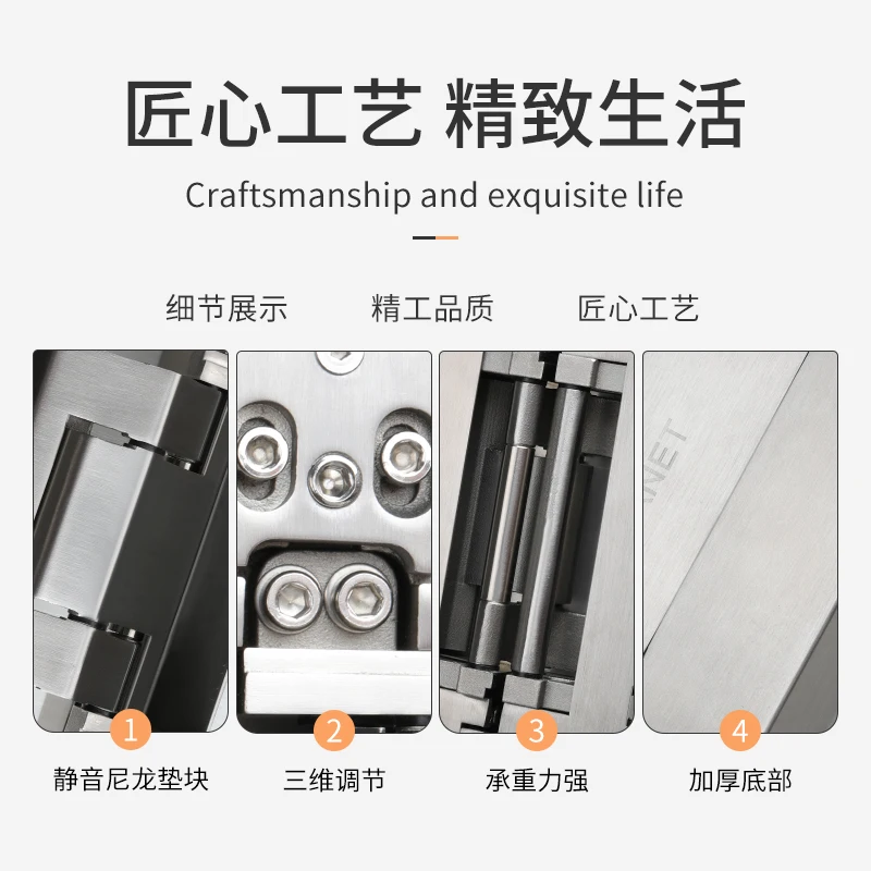 Invisible door hinge, three-dimensional adjustable wooden door, concealed hinge, folding door, concealed door