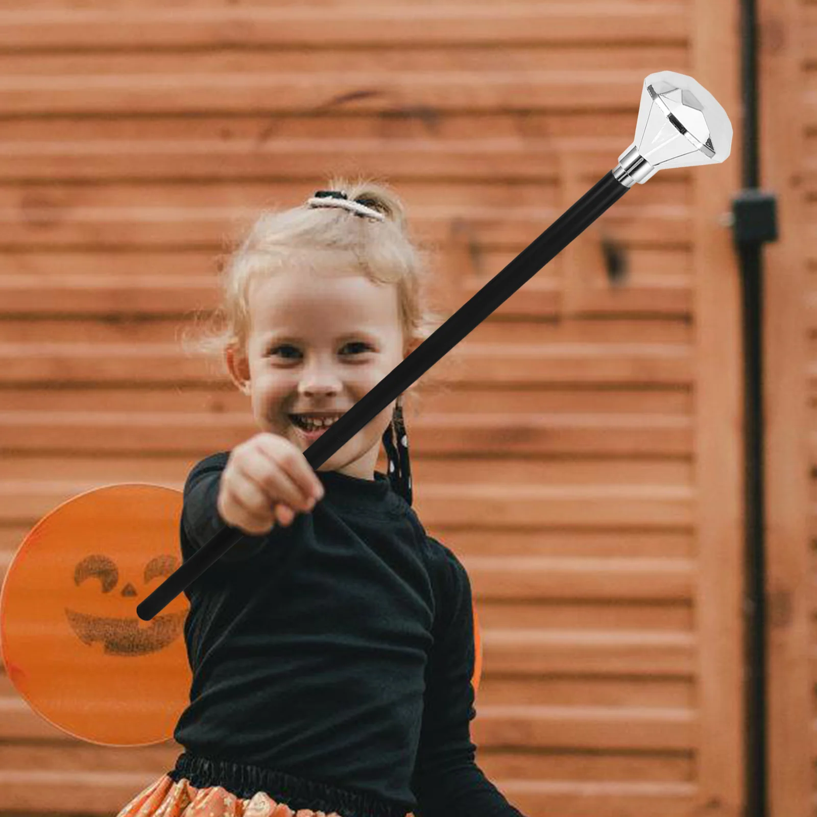 

Gem Scepter Decorative Prop Silver Color Halloween Cane Prop Masquerade Costume Halloween Cane Accessory Party Supplies