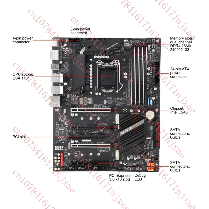 لجيجابايت C246M WU4 LGA1151 VGA DDR4 M-ATX اختبار اللوحة الأم موافق.