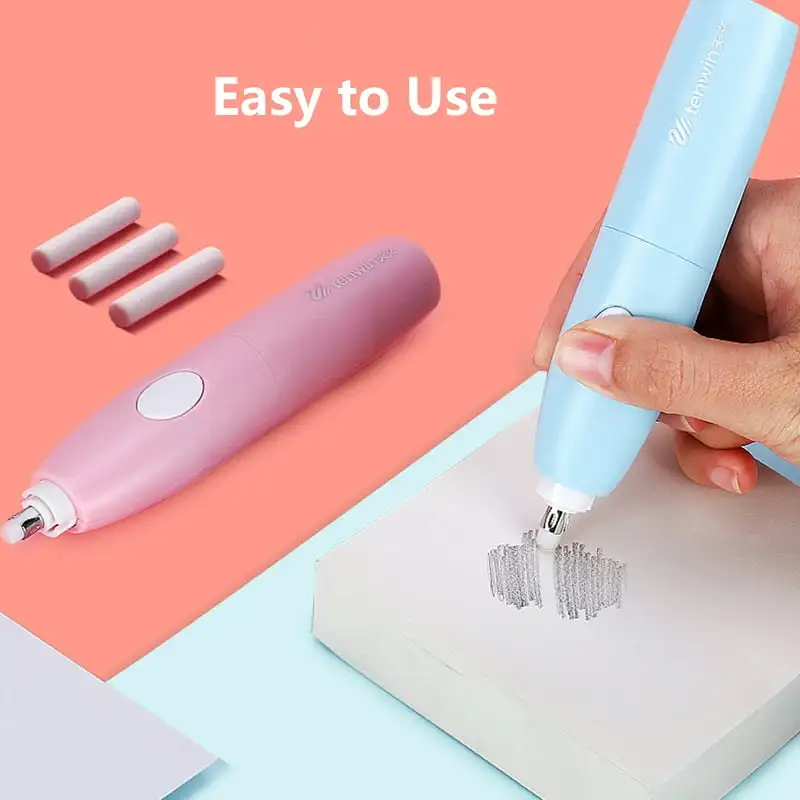 Electric Pencil Sharpener with Eraser Cleaner Set & 50 Refills - Battery Operated for School Office Home Intercom Kemei shaver T