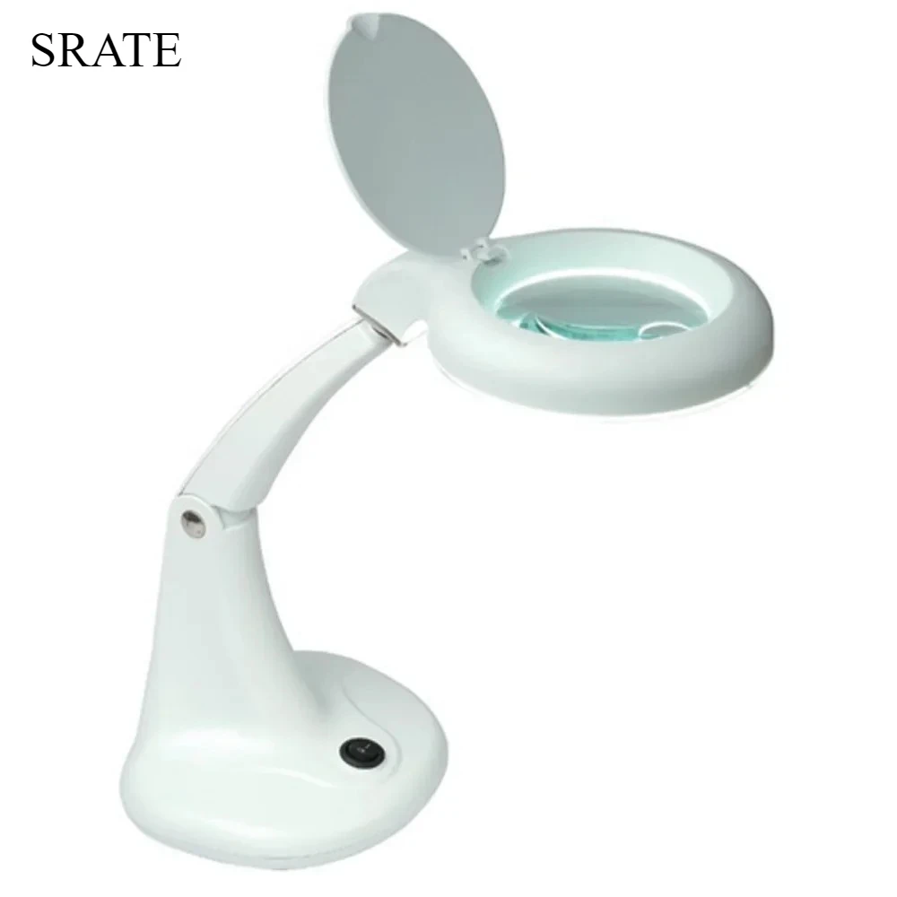 220 فولت عدسة بصرية مزدوجة 1.75X 4X مكتب مضاءة عدسة مكبرة مع ضوء الجدول حامل القراءة مساعدة اليد المكبر مصباح العدسة