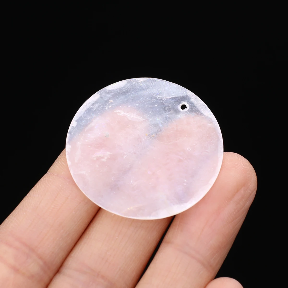 10 Pcs Round Thin Shells Transparent Beads Natural Mother of Pearl Shell Loose Beads For DIY Jewelry Making Necklace Gift