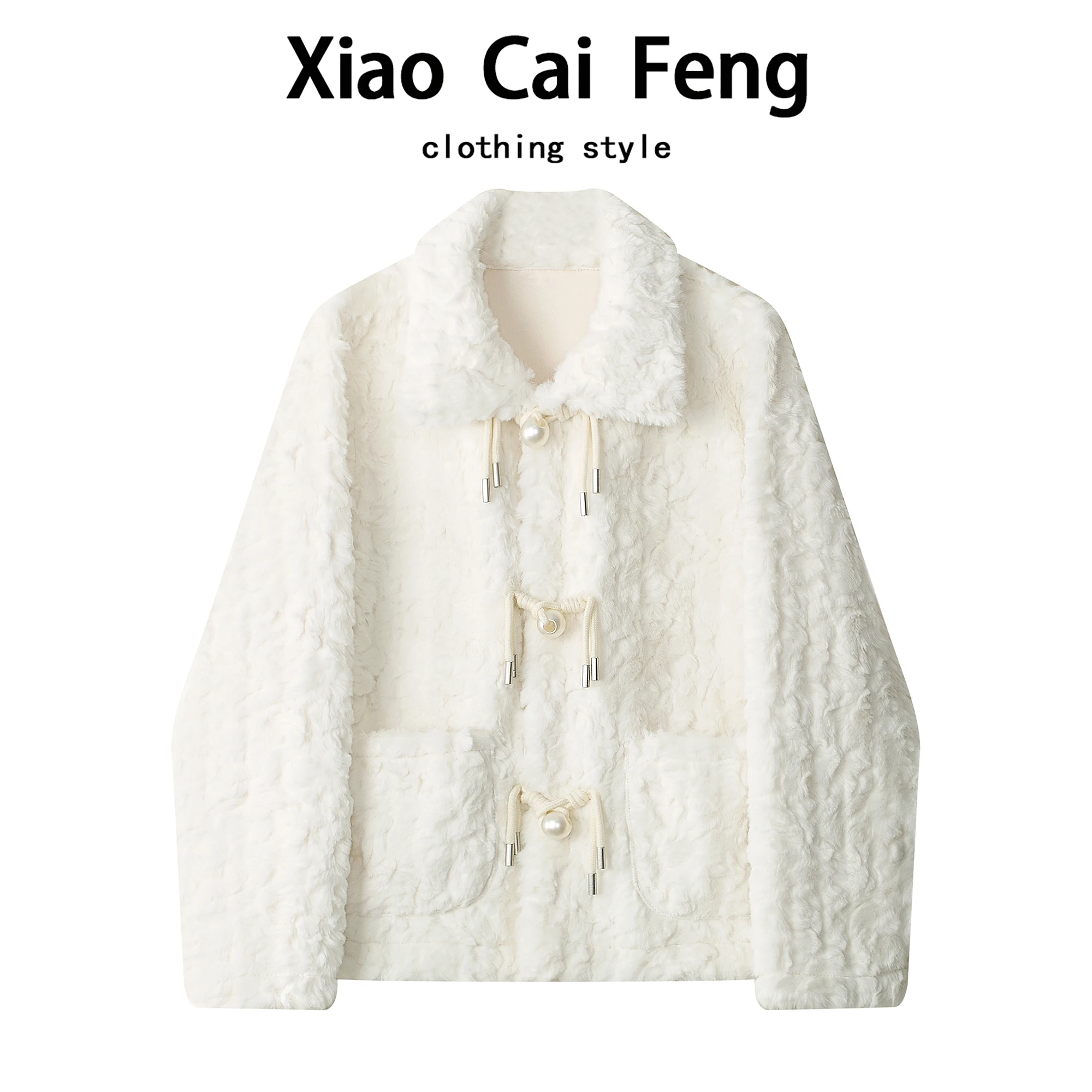 Lamb Fur Lined Warm Outerwear Women's Winter Faion Loose Leather And Fur Inteated Anti-Aging Sli ort Coat Jaet