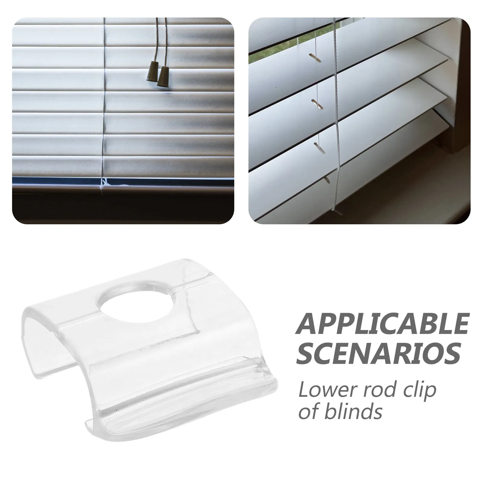 Clear Blind Pull Tabs 8 Pack for Horizontal Vertical Blinds Roller Shades Transparent Valance Fasteners