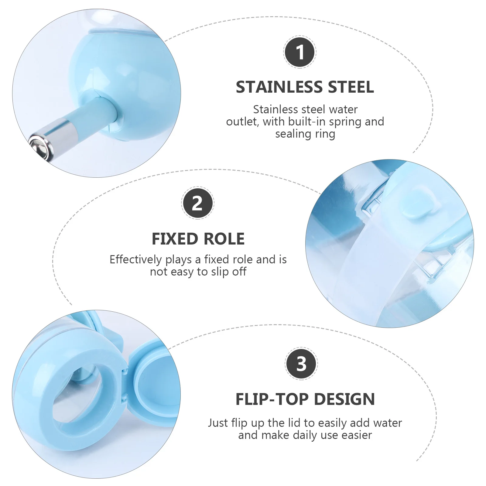 

Hanging Pet Kettle Water Feeder Bottle Automatic Dispenser Dog Drinking Stainless Steel