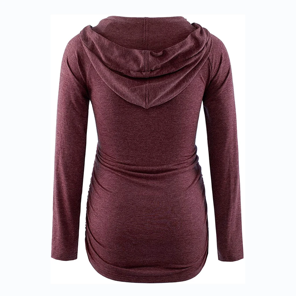 Frauen Mutterschaft Hoodies Gestreiften Druck Langarm V-ausschnitt Hoodie Sweatshirts Top Mama Schwangere Pflege Herbst Und Winter Kleidung – Detail 7