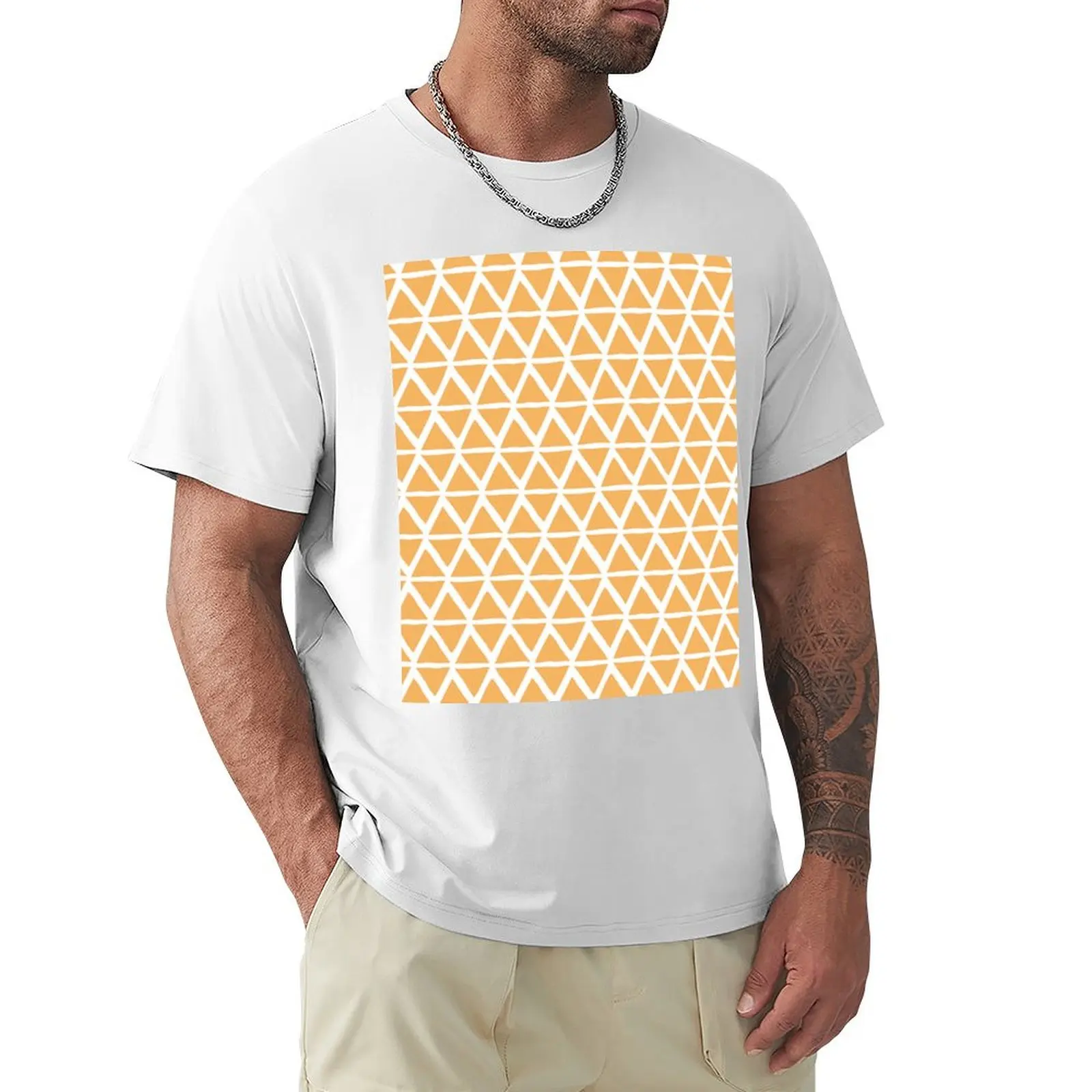 Tangerine summer geometric T-shirt kawaii clothes tops t shirts for men cotton