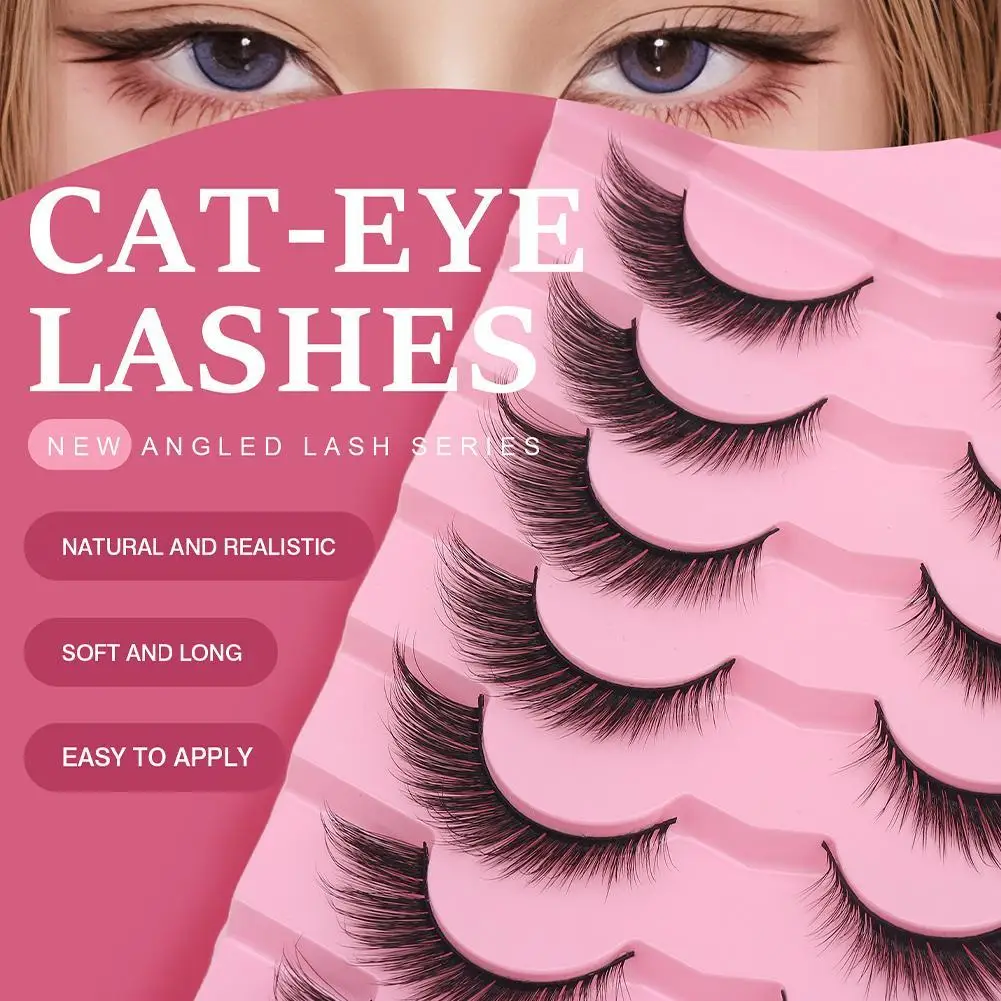 3Dキャットアイラッシュ、ふわふわつけまつげ、ナチュラルルック、つけまつげ14ペア、ボリュームのあるふわふわフェイクミンクまつげエクステ