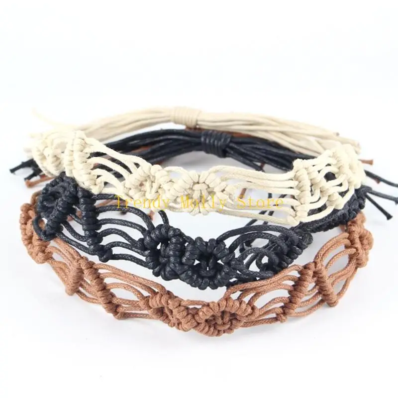 N5KB Banda para Sombrero Paja, Corbata para Cabello Boho, Pulsera Boho, Banda para Sombrero Boho, Banda para Sombrero