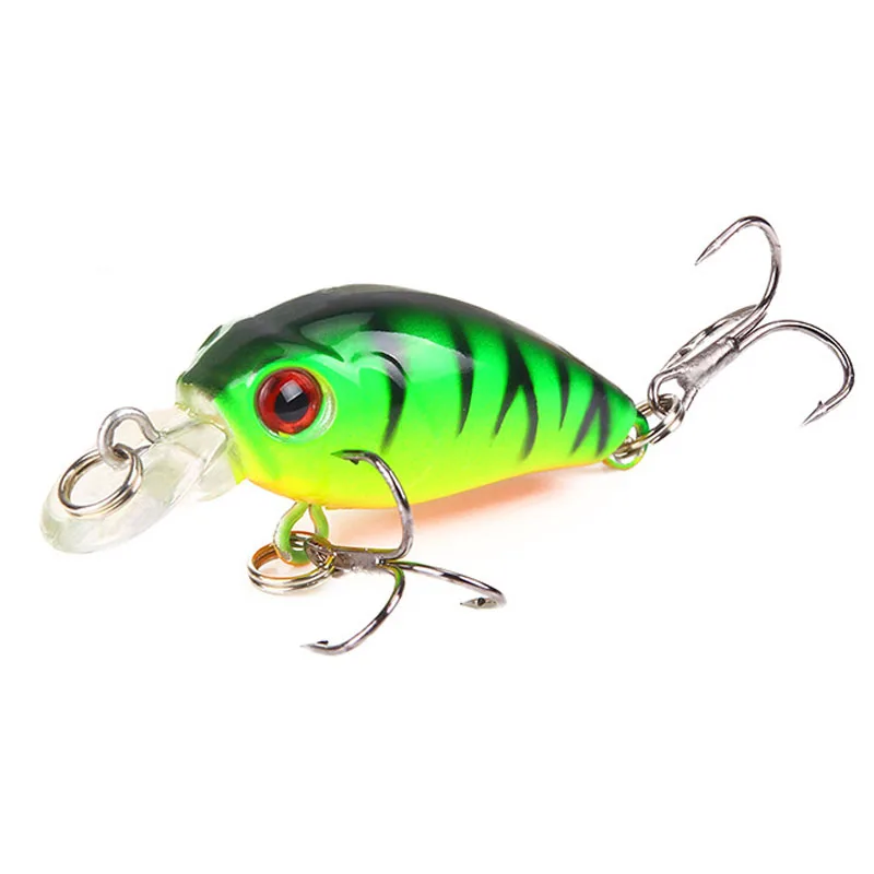 1Pc Crank Minnow Fishing Lure Topwater Hard Bait 45mm 3.8g Artificial Wobbler Crankbait Carp Perch Pesca Fishing at Sea River