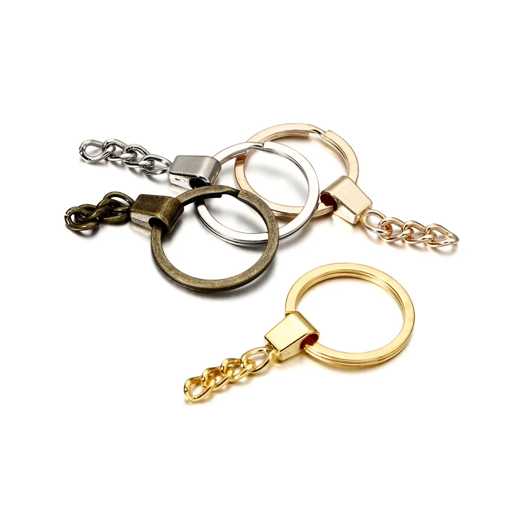5Pcs/Lot 30mm Key Ring Key Chain Gold Color Long Round Split Keychain Keyrings for DIY Key Chain Jewelry Making Wholesale