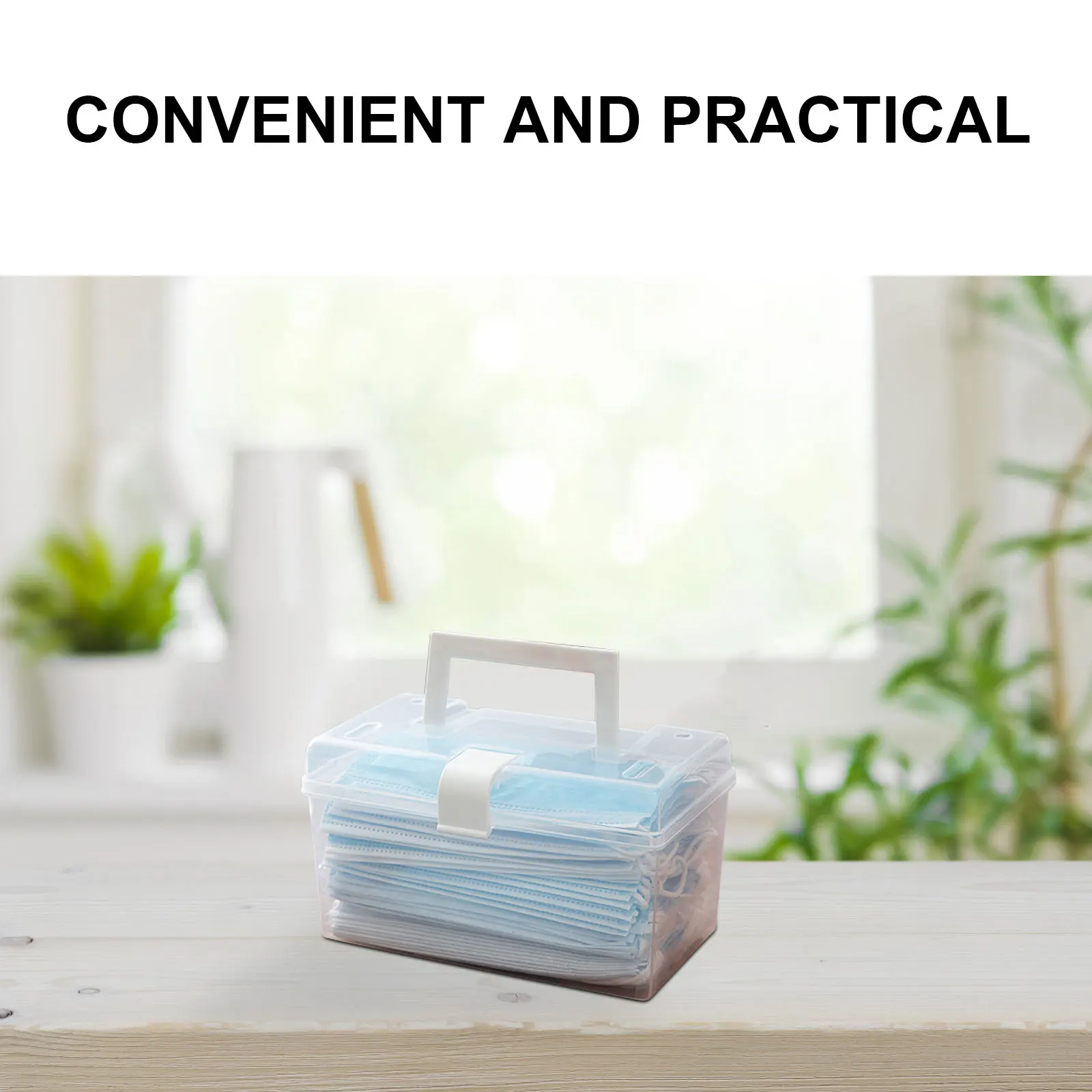 

Dustproof Storage Box Compact Plastic Container Lightweight Face Cover Holder Environmental Protection