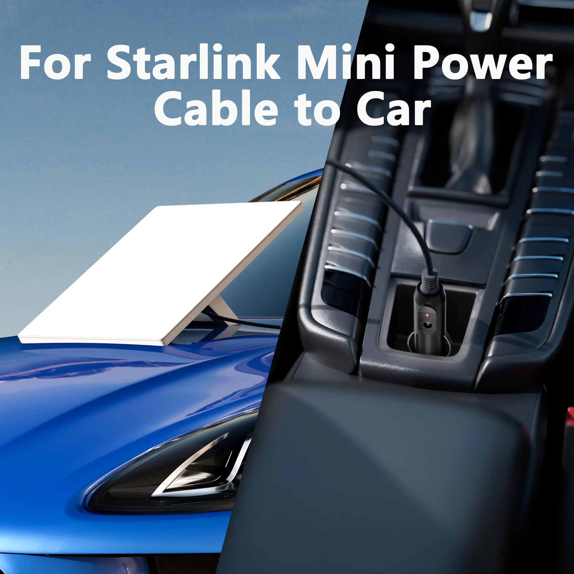 for Starlink Mini Power Cable Direct to Car 12V-24V Adapter, 10FT Power Cable for Starlink Mini Waterproof DC Male to Car