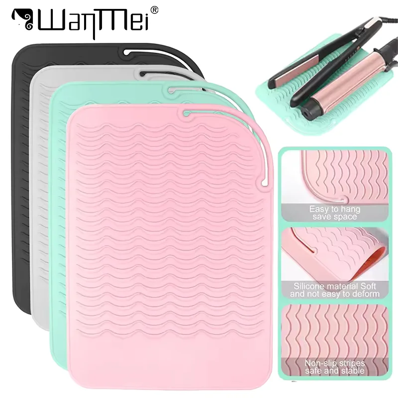 1 pçs resistente ao calor esteira de silicone almofada de armazenamento antiderrapante esteira impermeável almofada de alta qualidade portátil calor curling ferro ferramenta à prova de calor