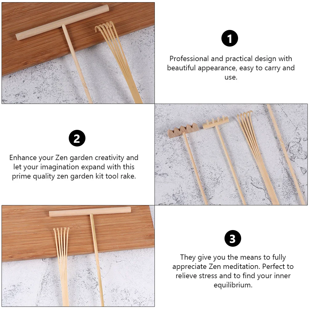 

8 Pcs Mini Zen Garden Tools Bamboo Rake Product Miniature Decoration Meditation