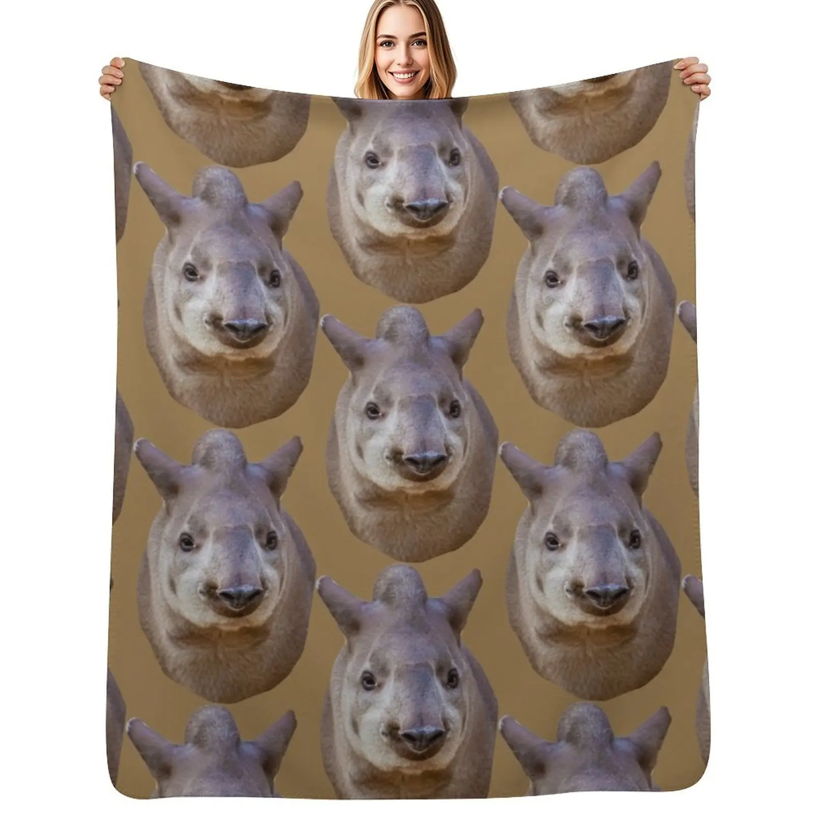 

Brazilian Tapir Throw Blanket Faux Fur Soft Warm Blanket for Bed