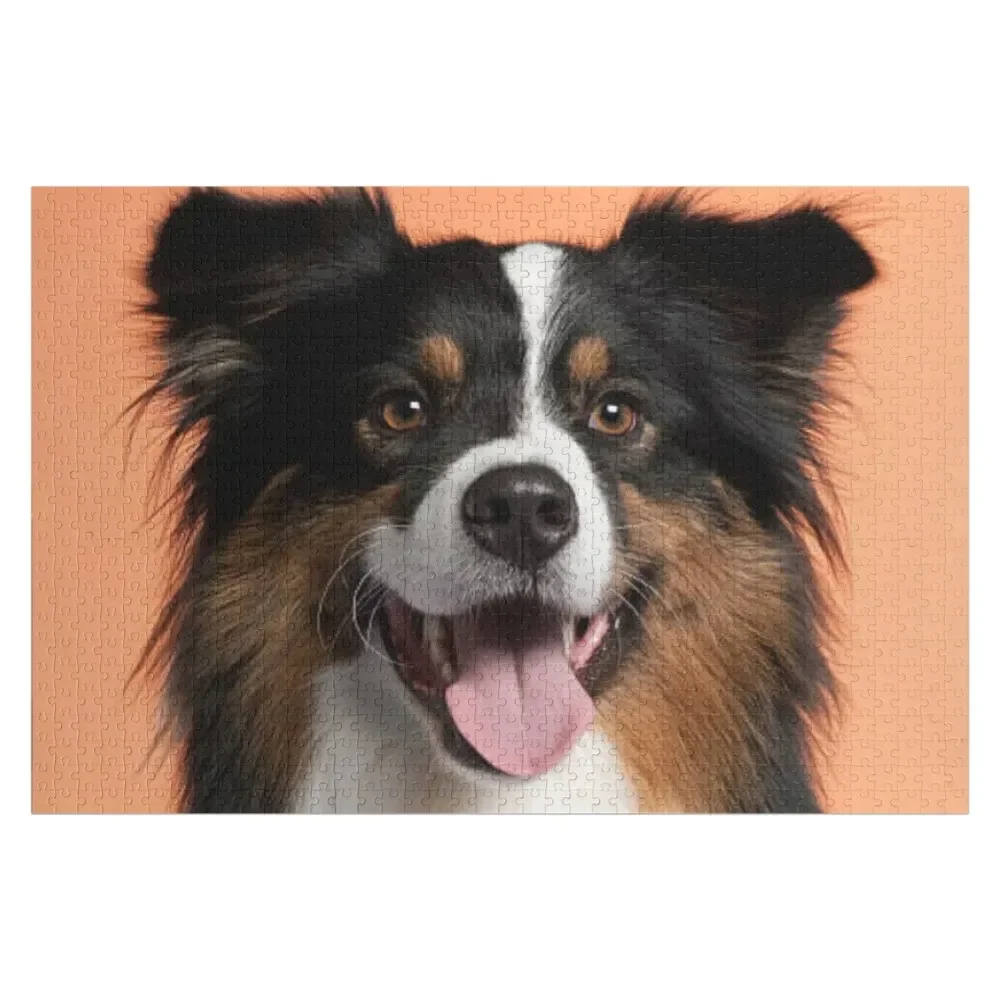 

Australian Shepherd Best Friend Dog Portrait, Berger Australien Jigsaw Puzzle For Children Custom Name Wood Puzzle