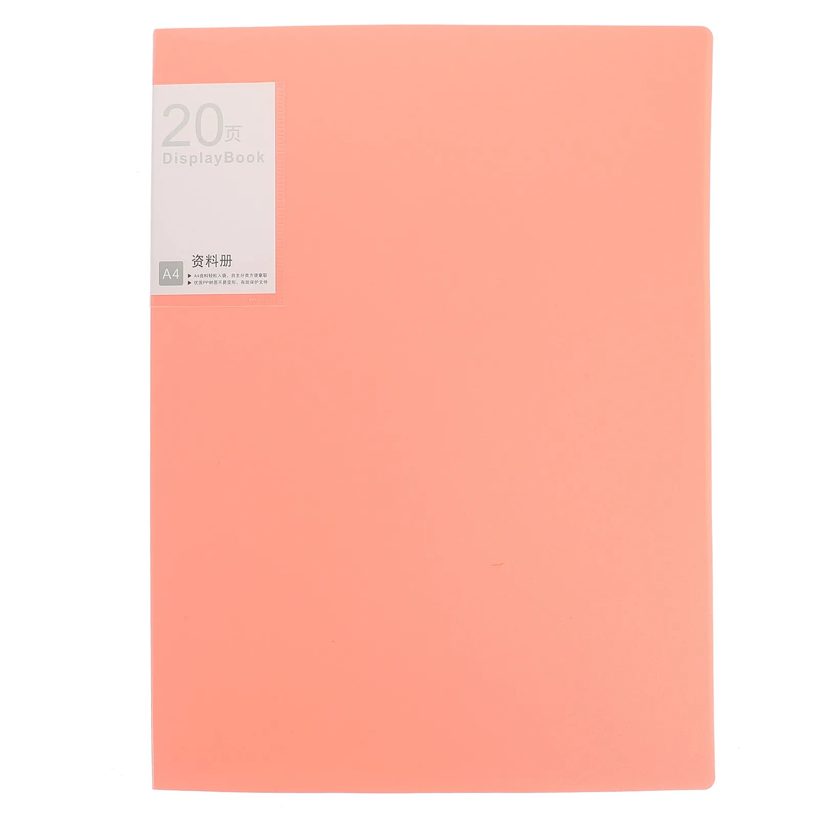 

A4 Folder Insert 20 Pages Information Booklet Pink Plastic Test Paper Organizer For School Office Storage Filing