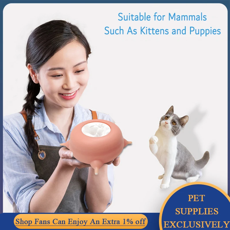 Bionic Pet Suckle Feeder Silica Gel Puppy/kitten Bubble Milk Bowl Simulate Breast Feed for Kitty Newborn Cat/Dog Nursing Station