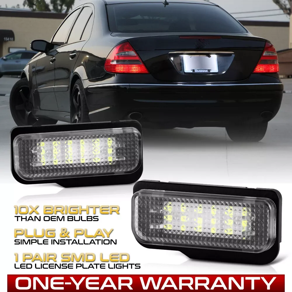 

2pc 12V White License Number Plate Lights for Mercedes-Benz W203 C320 C240 W211 E350 E320 E550 E55 E63 AMG W219 CLS550 CLS63