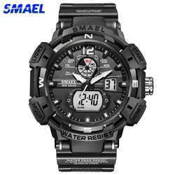 SAMEL-Reloj de pulsera deportivo para hombre, cronógrafo militar de cuarzo, resistente al agua, LED, 8045