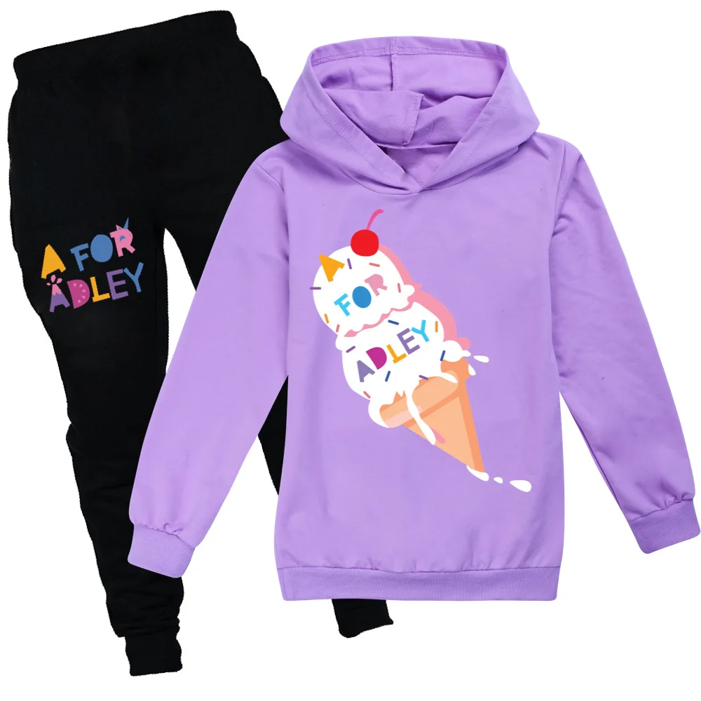 Spring Autumn Kids Hoodie Sweater+Trousers 2pcs Suit Cartoon A for Adley Clothes Baby Girl Clothing Sets Boys Sportsuits 2-16Y