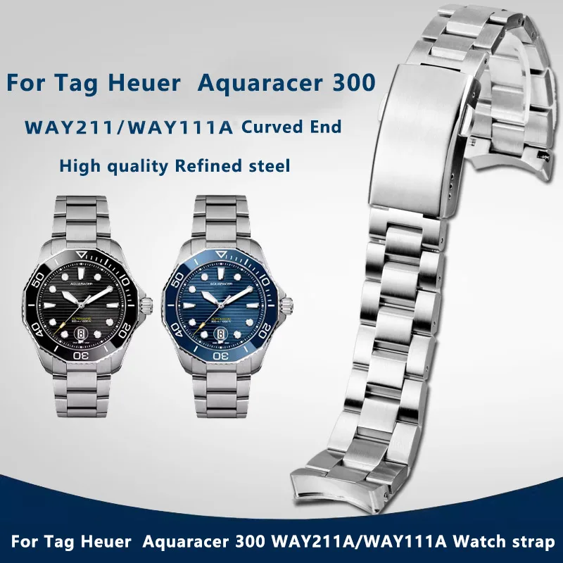 

Ремешок для часов Tag Heuer Aquaracer 300 WAY211A/WAY111A, 22 мм, мужской, из цельной полированной стали, с изогнутым концом, металлический браслет.