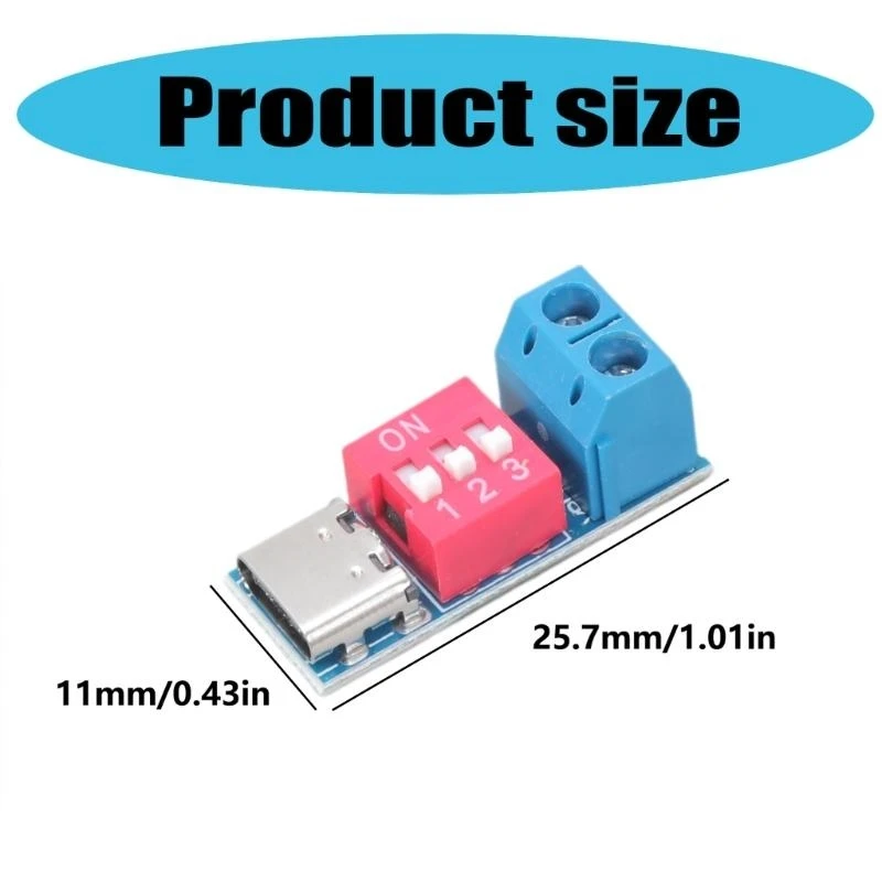 2Pcs Typ-C PD QC Trigger 5V ~ 20V Zifferblatt Code Einstellung DC Spannung Power Modul Zifferblatt einstellung Spannung Schnelle Lade Decoy Modul