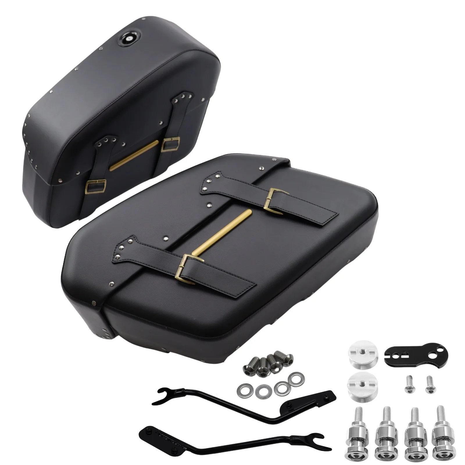 For Harley-Davidson Softail Slim Low Rider S Street Bob Fat Bob 18-24 Inch Motorcycle Suitcase with Bracket Carry-On Bag
