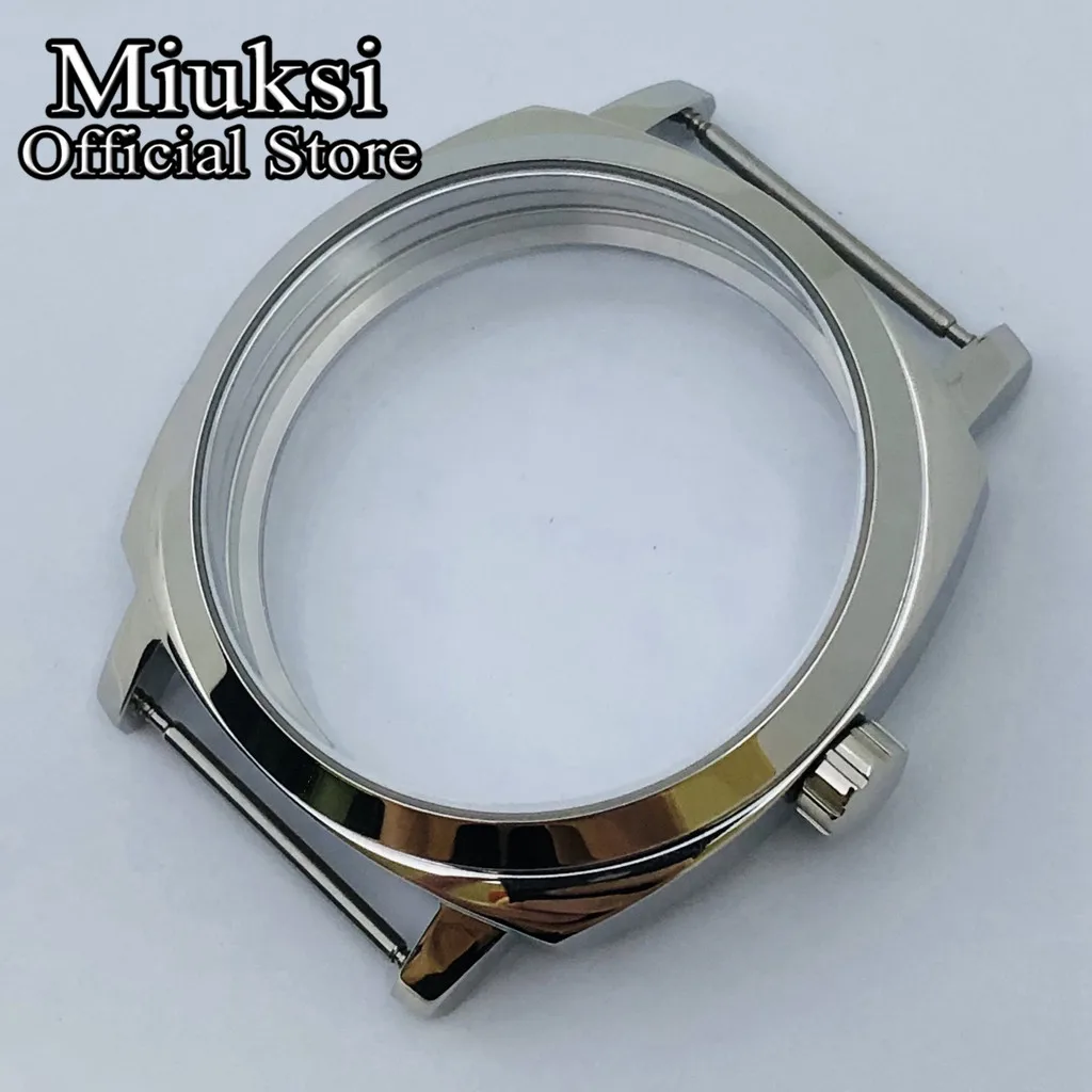 Miksi 42mm silver stainless steel watch case sapphire glass fit ETA6497 6498 Seagull ST3600 ST3620 ST36 series movement