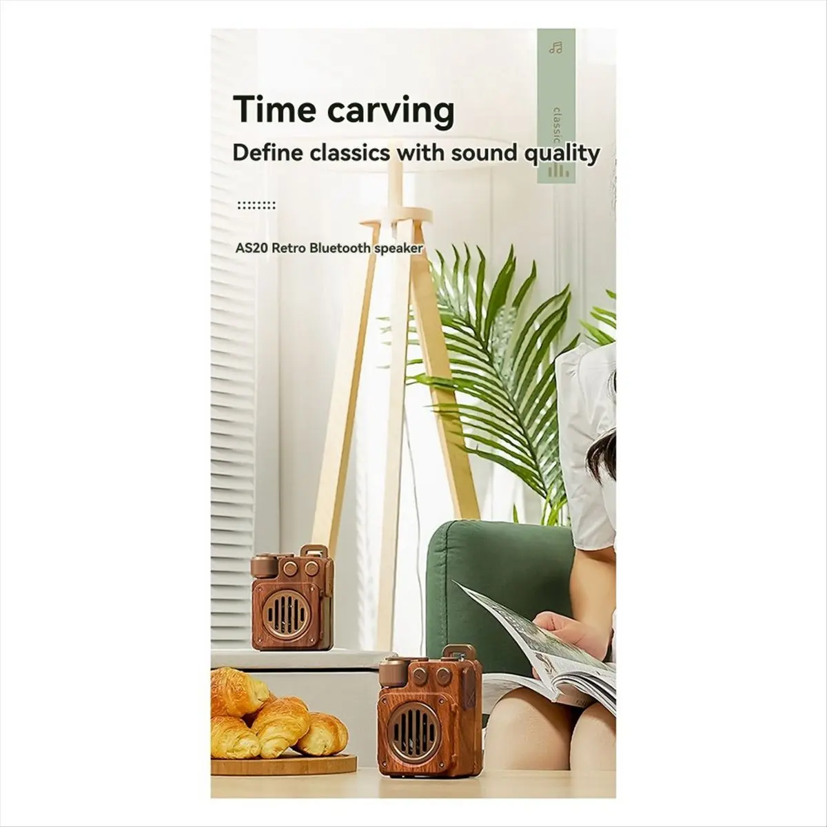 * Caixa de som portátil para público A12R Alto-falante Bluetooth Retro Rádio externo Conexão sem fio Leitor de música estilo vintage