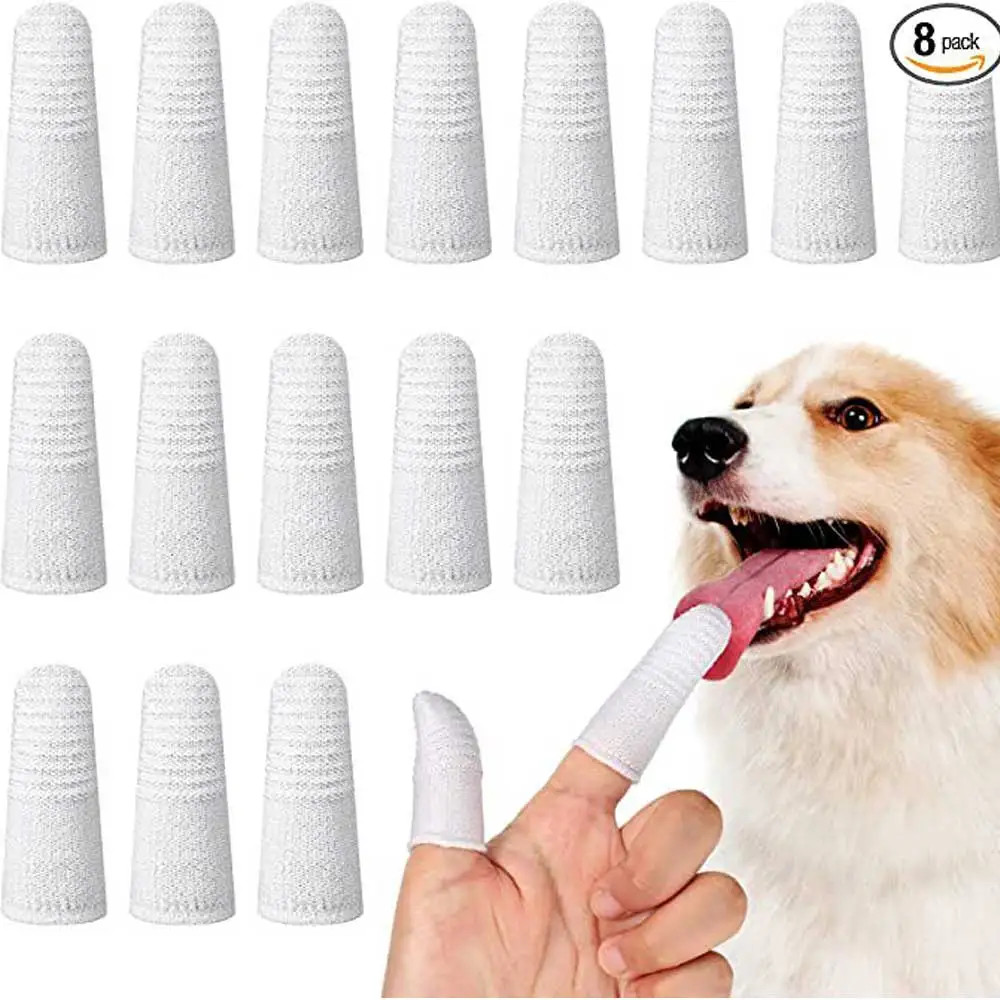 Pet Two-finger Brushing Finger Cots Puppy Teeth Oral Cleaning Tool Kitten Finger Toothbrush Safe and Non-toxic Pets Care