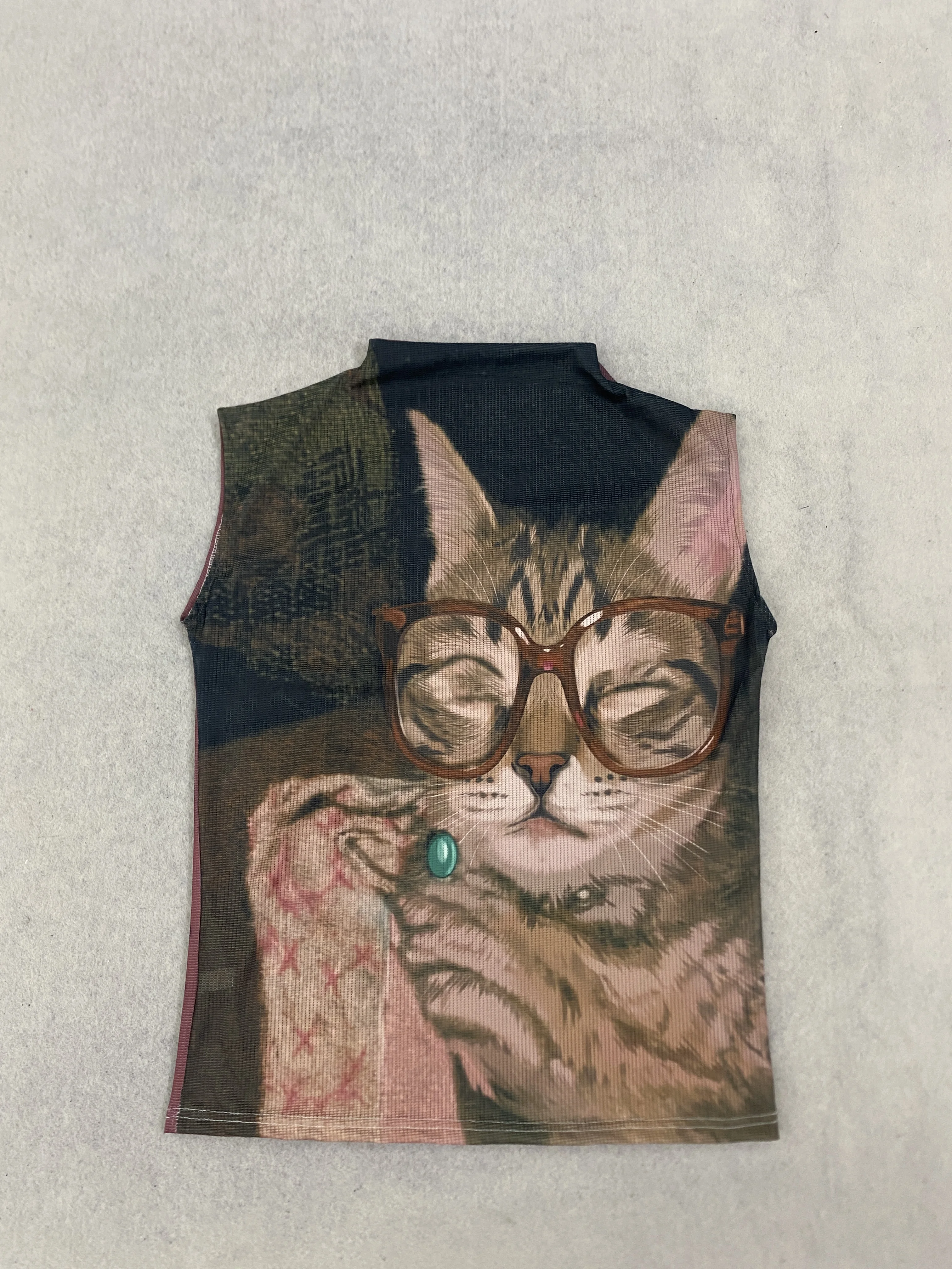 Retro INS Sommer Damen Hochgeschlossenes Neues Sommer-Waffel-Print-Top Orientalisches Koi Kurzarm-T-Shirt – Detail 15